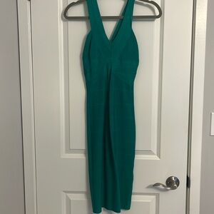 Bebe Emerald Green Bodycon Dress, Size XS